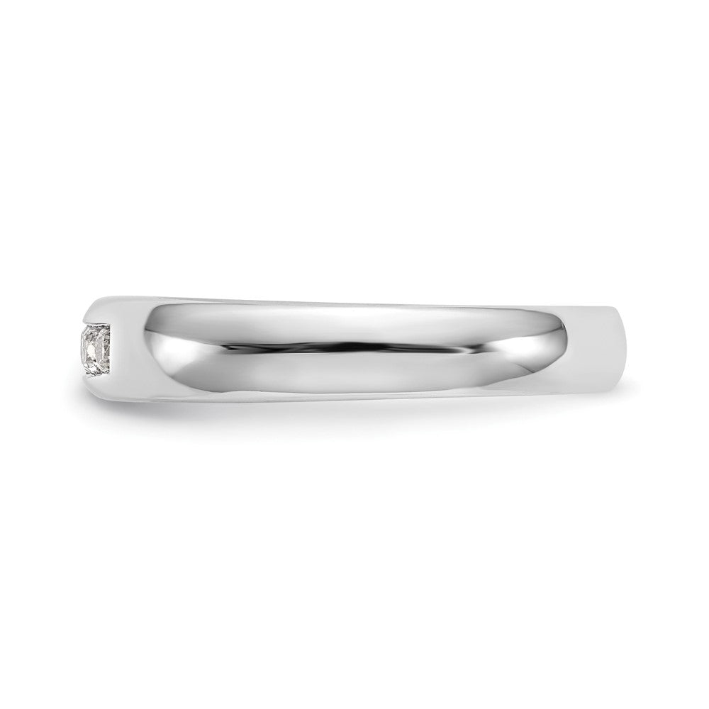 0.20ct. CZ Solid Real 14K White Gold 5-Stone Channel Wedding Band Ring