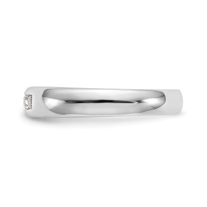 0.20ct. CZ Solid Real 14K White Gold 5-Stone Channel Wedding Band Ring