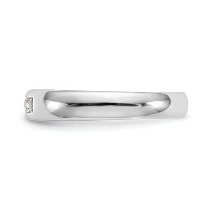 0.20ct. CZ Solid Real 14K White Gold 5-Stone Channel Wedding Band Ring