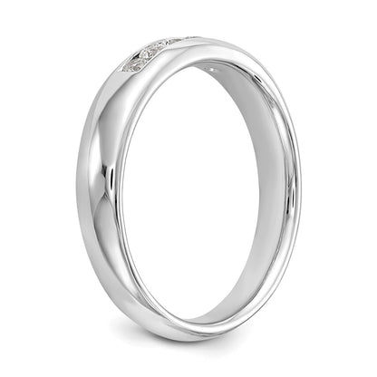 0.20ct. CZ Solid Real 14K White Gold 5-Stone Channel Wedding Band Ring