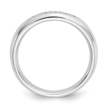 0.25ct. CZ Solid Real 14K White Gold 5-Stone Channel Wedding Band Ring