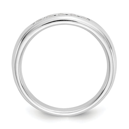 0.25ct. CZ Solid Real 14K White Gold 5-Stone Channel Wedding Band Ring