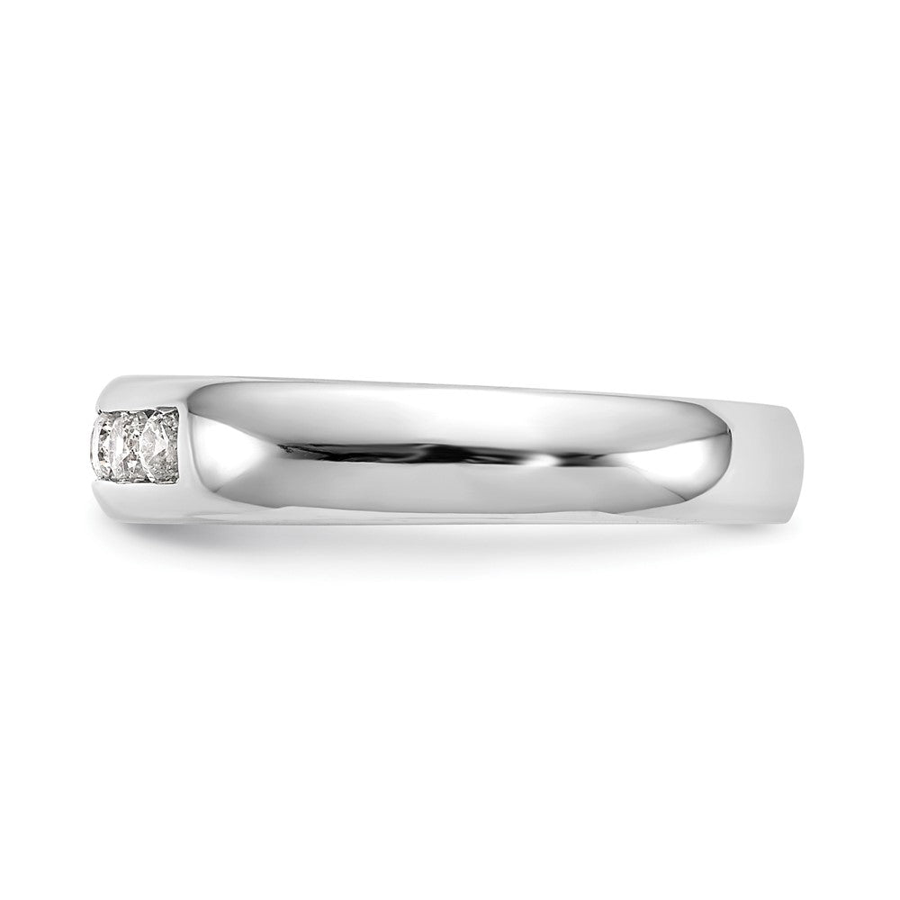 0.25ct. CZ Solid Real 14K White Gold 5-Stone Channel Wedding Band Ring