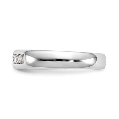 0.25ct. CZ Solid Real 14K White Gold 5-Stone Channel Wedding Band Ring