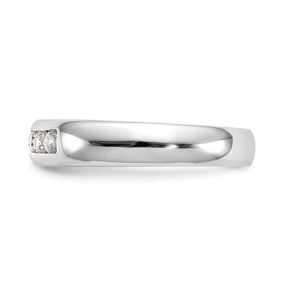 0.25ct. CZ Solid Real 14K White Gold 5-Stone Channel Wedding Band Ring