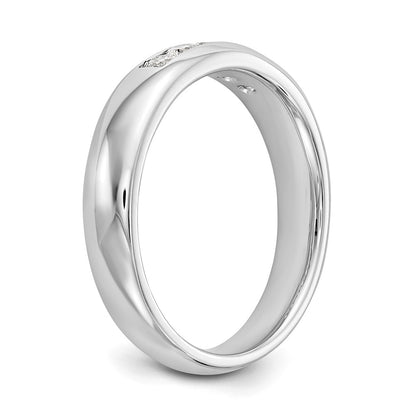0.25ct. CZ Solid Real 14K White Gold 5-Stone Channel Wedding Band Ring