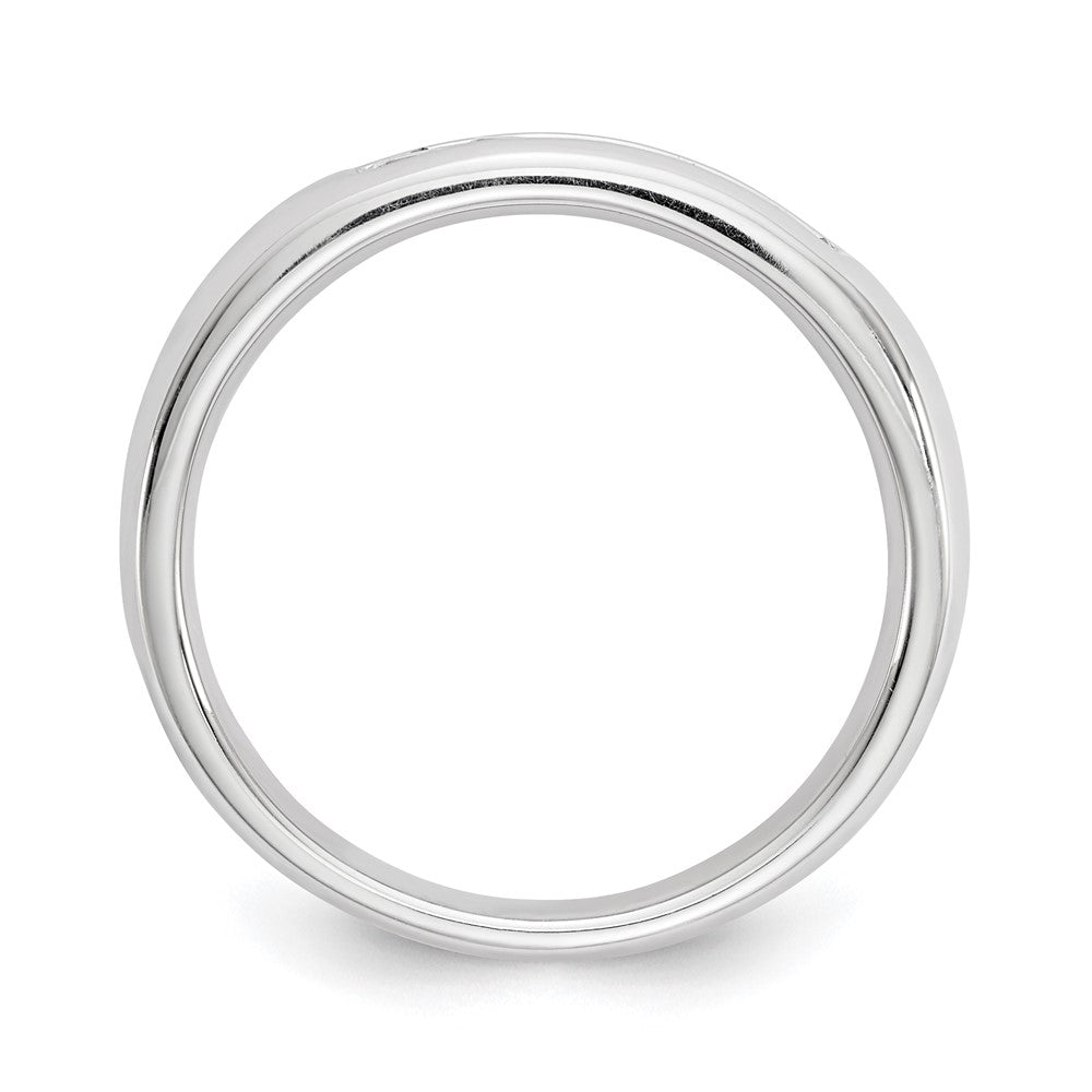 0.33ct. CZ Solid Real 14K White Gold 5-Stone Channel Wedding Band Ring