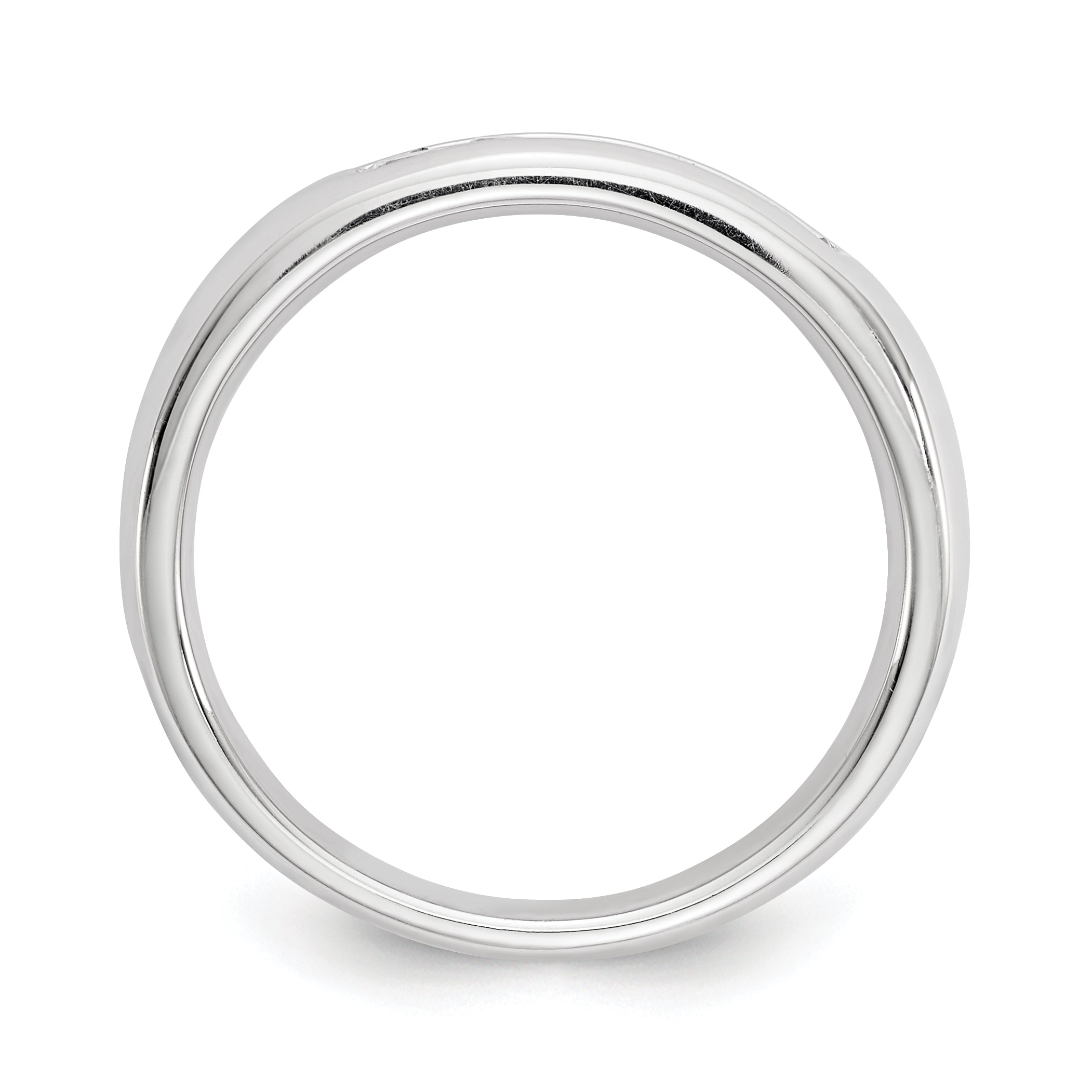 0.33ct. CZ Solid Real 14K White Gold 5-Stone Channel Wedding Band Ring