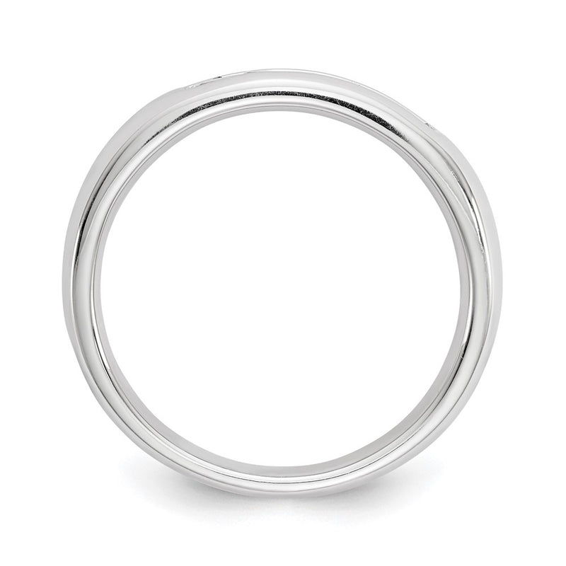 14K White Gold 5-Stone Real Diamond Channel Band