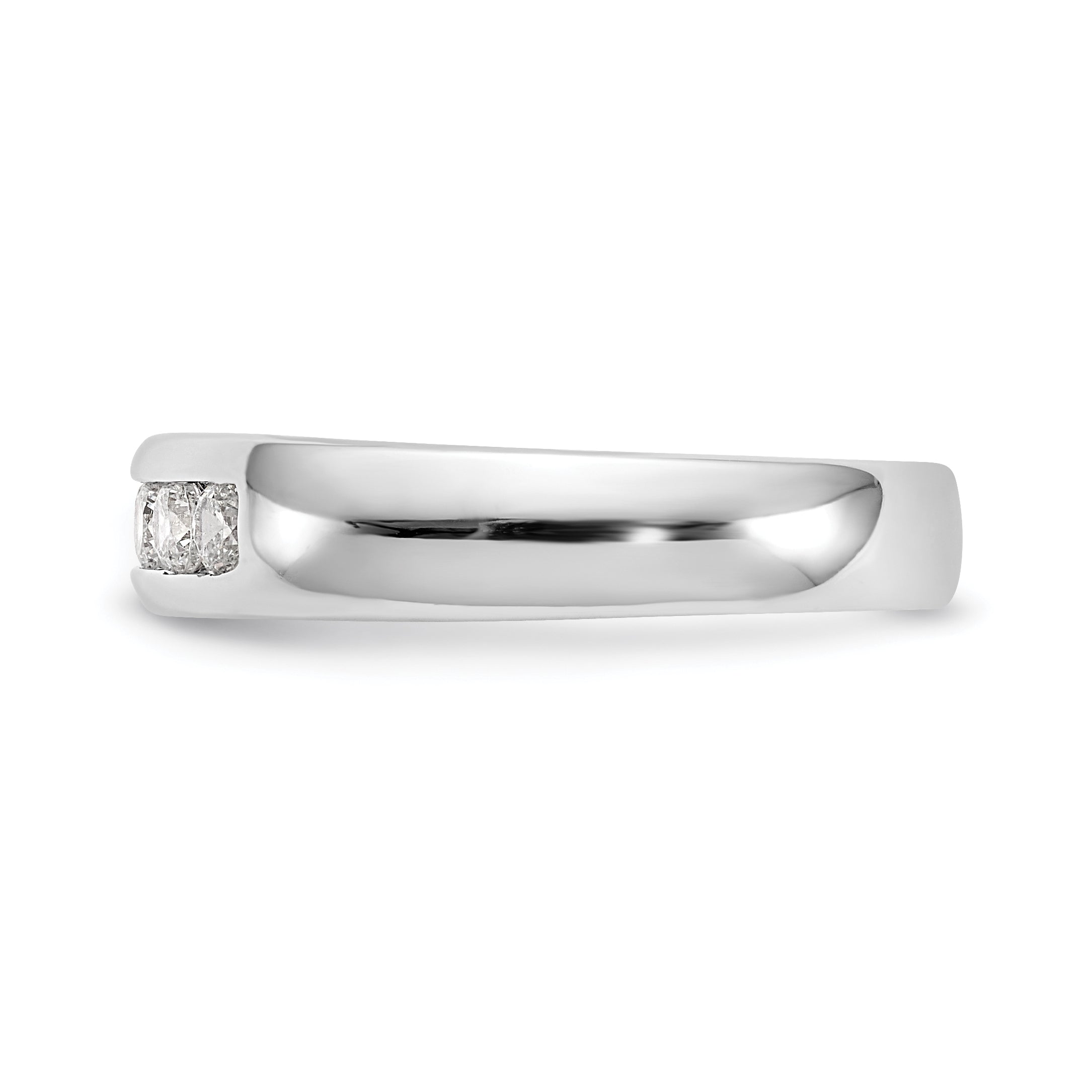 0.33ct. CZ Solid Real 14K White Gold 5-Stone Channel Wedding Band Ring