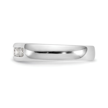 0.33ct. CZ Solid Real 14K White Gold 5-Stone Channel Wedding Band Ring