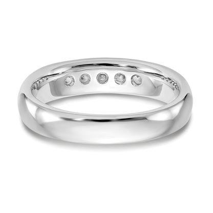 0.33ct. CZ Solid Real 14K White Gold 5-Stone Channel Wedding Band Ring