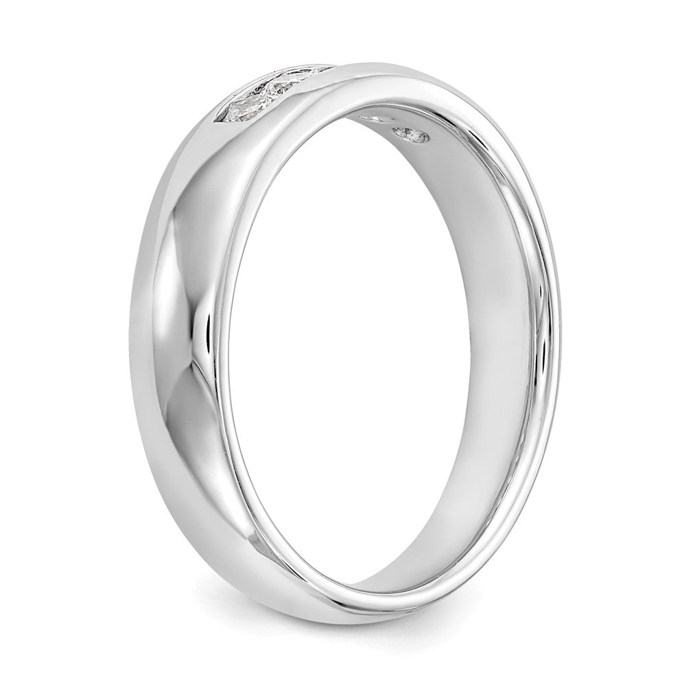 0.33ct. CZ Solid Real 14K White Gold 5-Stone Channel Wedding Band Ring