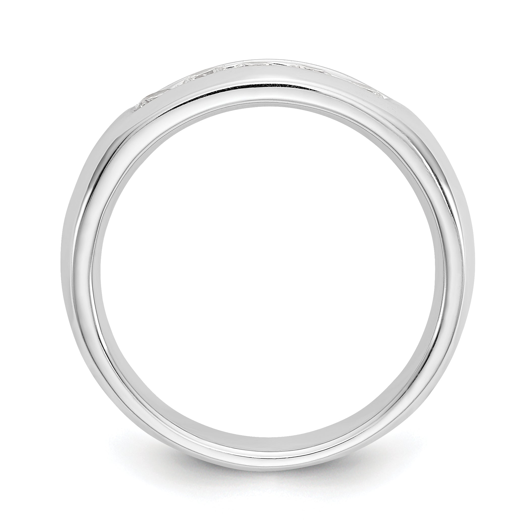 0.40ct. CZ Solid Real 14K White Gold 5-Stone Channel Wedding Band Ring