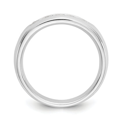 0.40ct. CZ Solid Real 14K White Gold 5-Stone Channel Wedding Band Ring