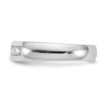 0.40ct. CZ Solid Real 14K White Gold 5-Stone Channel Wedding Band Ring