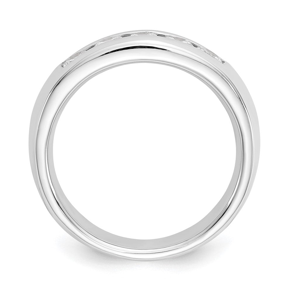 0.63ct. CZ Solid Real 14K White Gold 5-Stone Channel Wedding Band Ring
