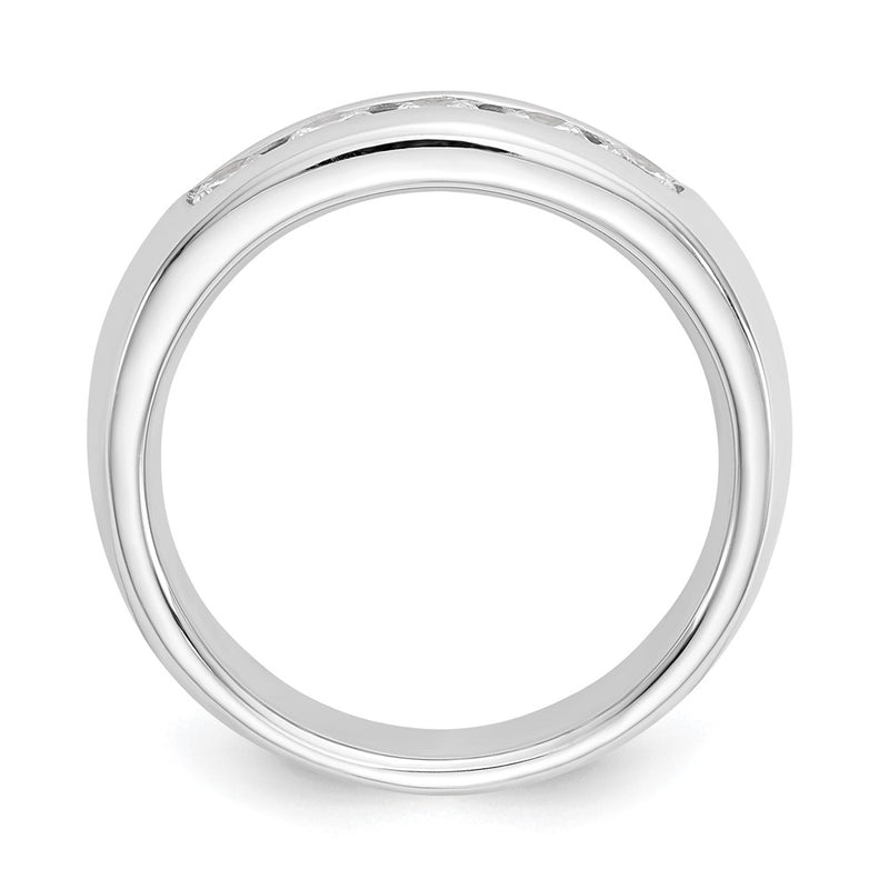 14K White Gold 5-Stone Real Diamond Channel Band