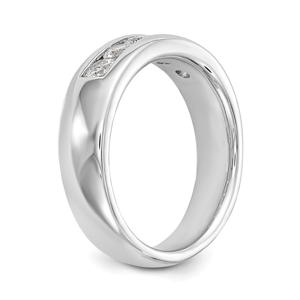 0.63ct. CZ Solid Real 14K White Gold 5-Stone Channel Wedding Band Ring