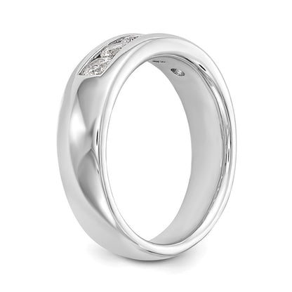 0.63ct. CZ Solid Real 14K White Gold 5-Stone Channel Wedding Band Ring