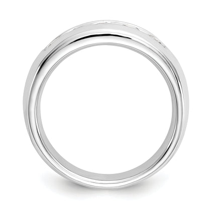 0.75ct. CZ Solid Real 14K White Gold 5-Stone Channel Wedding Band Ring