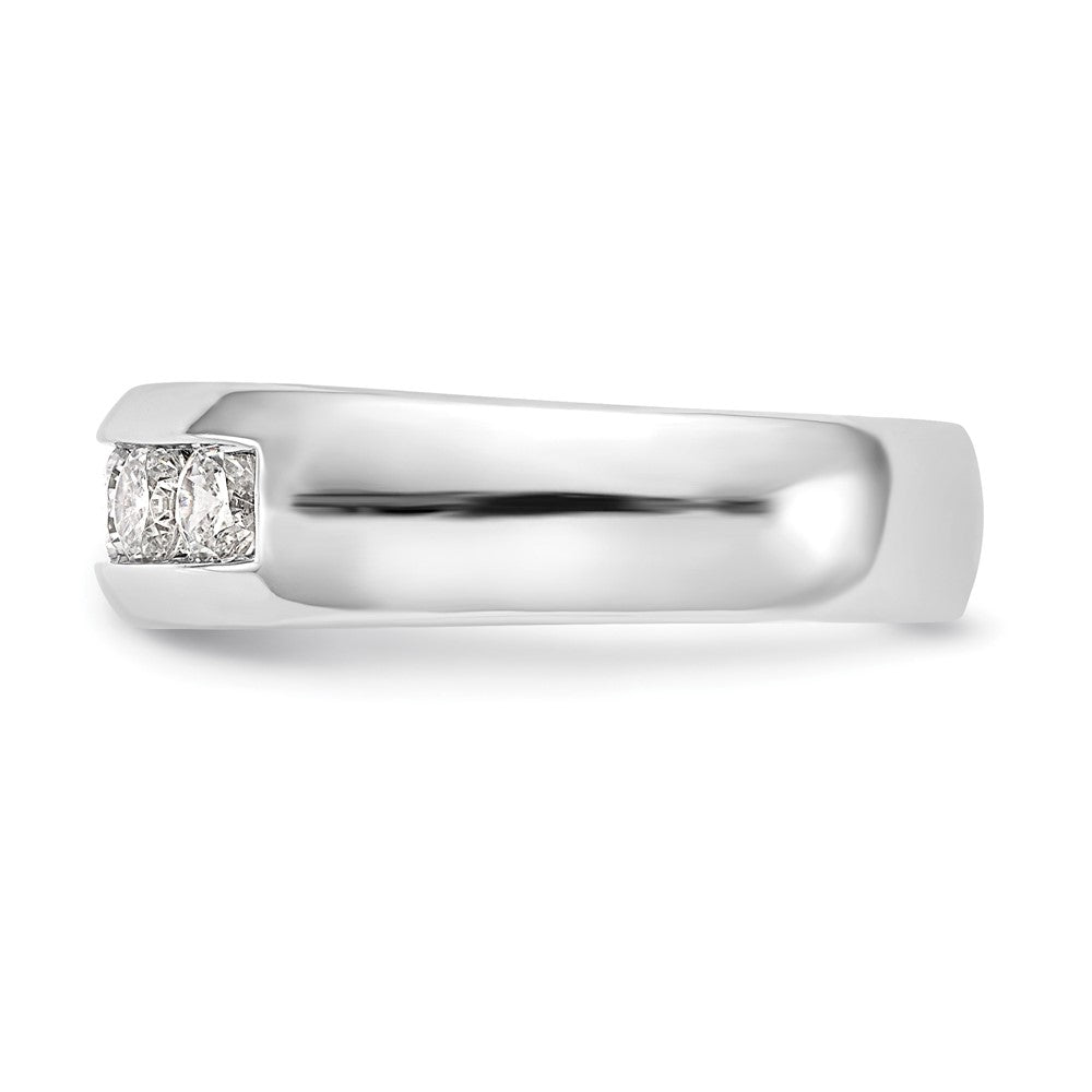 0.75ct. CZ Solid Real 14K White Gold 5-Stone Channel Wedding Band Ring