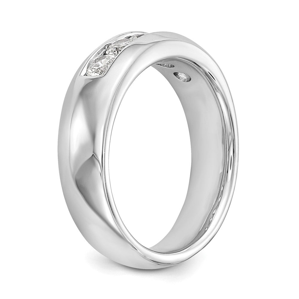 0.75ct. CZ Solid Real 14K White Gold 5-Stone Channel Wedding Band Ring