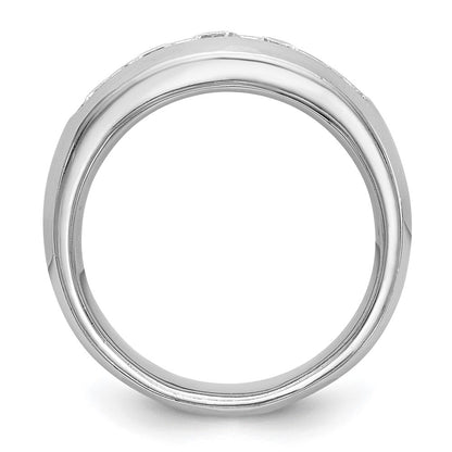 1.00ct. CZ Solid Real 14K White Gold 5-Stone Channel Wedding Band Ring