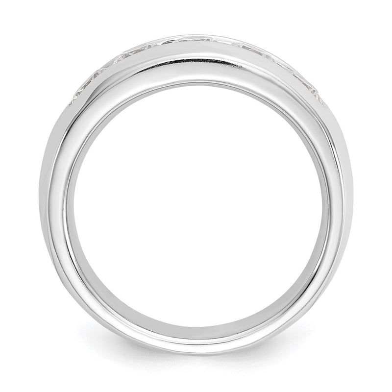 14K White Gold 5-Stone Real Diamond Channel Band