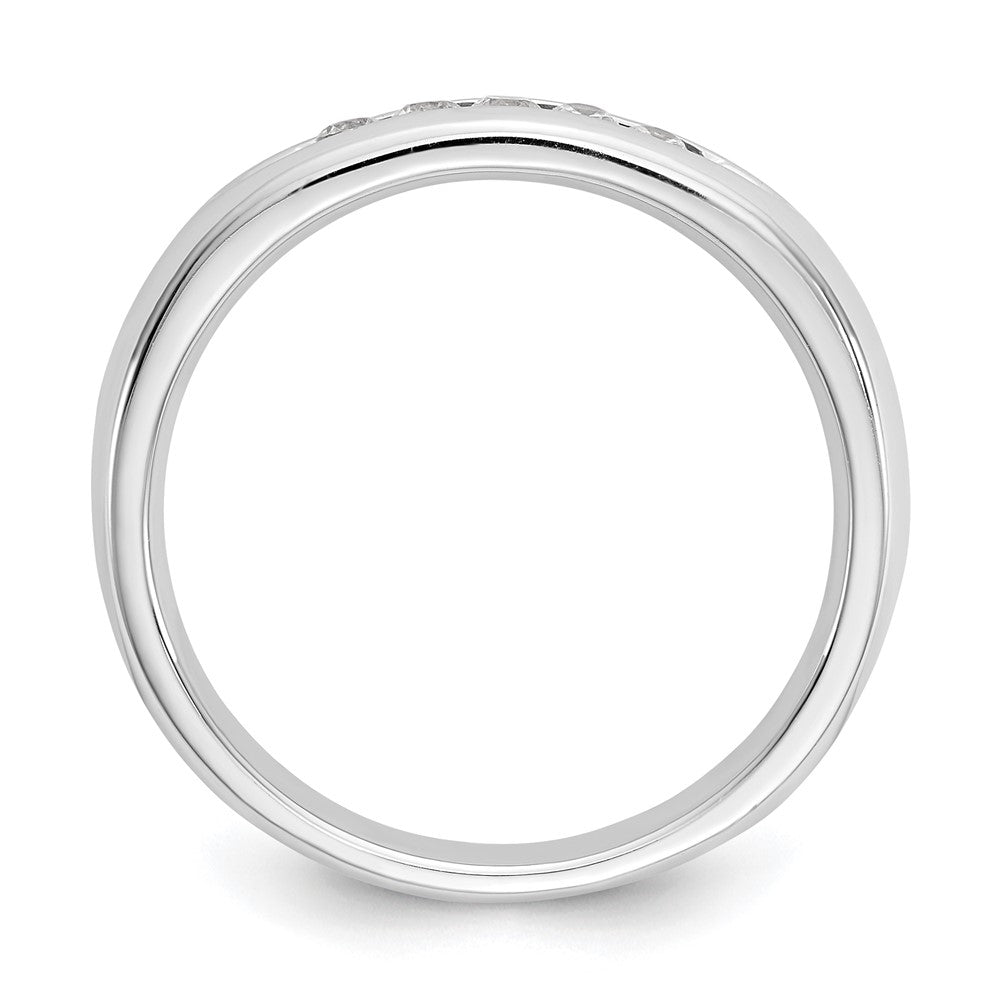 0.15ct. CZ Solid Real 14K White Gold 5-Stone Channel Wedding Band Ring