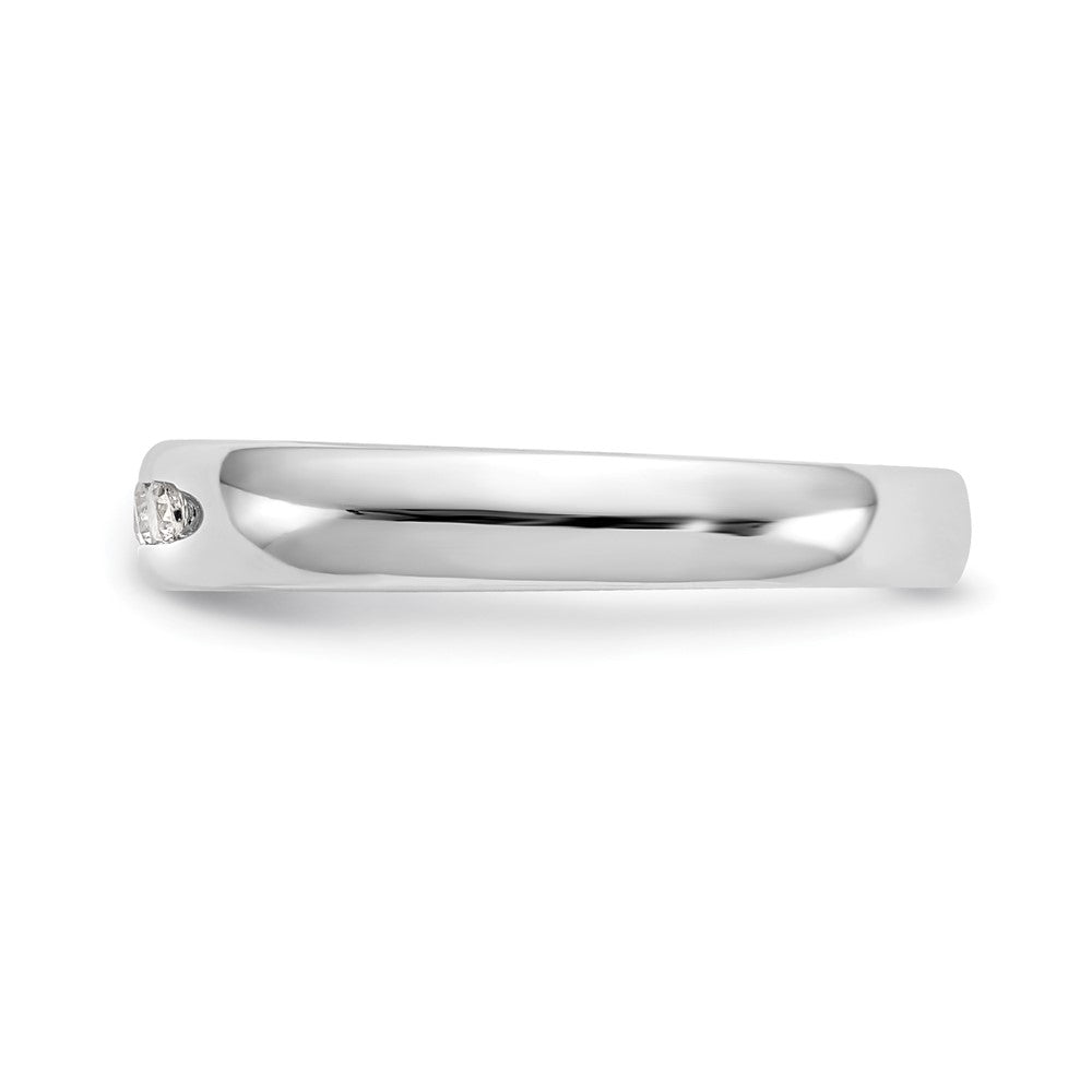 0.15ct. CZ Solid Real 14K White Gold 5-Stone Channel Wedding Band Ring