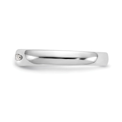 0.15ct. CZ Solid Real 14K White Gold 5-Stone Channel Wedding Band Ring