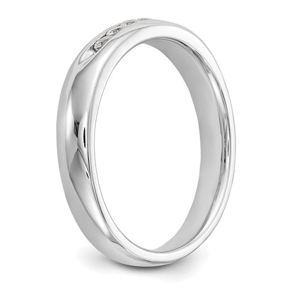 0.15ct. CZ Solid Real 14K White Gold 5-Stone Channel Wedding Band Ring