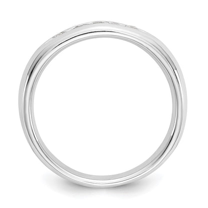 0.20ct. CZ Solid Real 14K White Gold 5-Stone Channel Wedding Band Ring