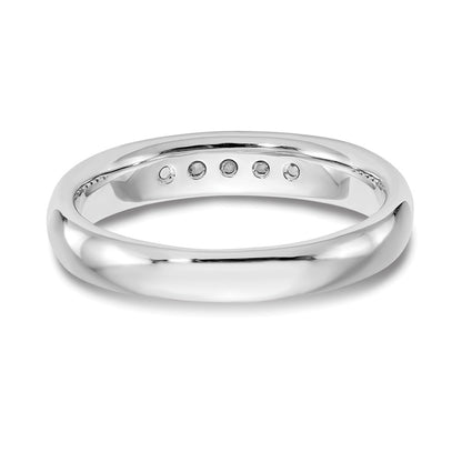 0.20ct. CZ Solid Real 14K White Gold 5-Stone Channel Wedding Band Ring