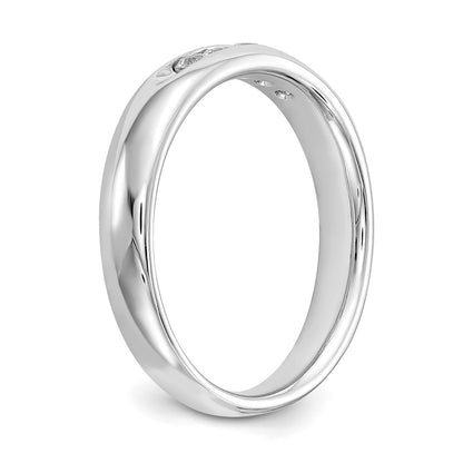 0.20ct. CZ Solid Real 14K White Gold 5-Stone Channel Wedding Band Ring