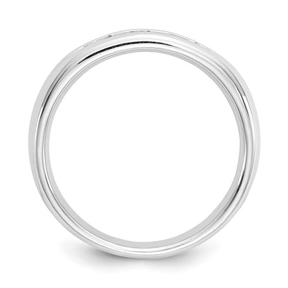 0.25ct. CZ Solid Real 14K White Gold 5-Stone Channel Wedding Band Ring