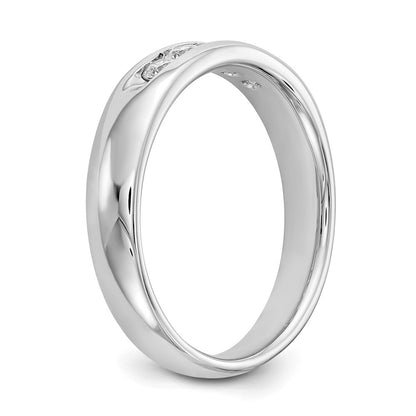 0.25ct. CZ Solid Real 14K White Gold 5-Stone Channel Wedding Band Ring