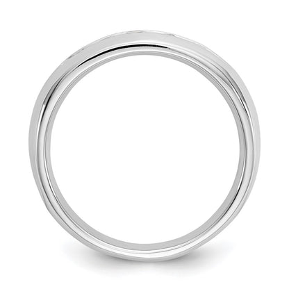 0.33ct. CZ Solid Real 14K White Gold 5-Stone Channel Wedding Band Ring
