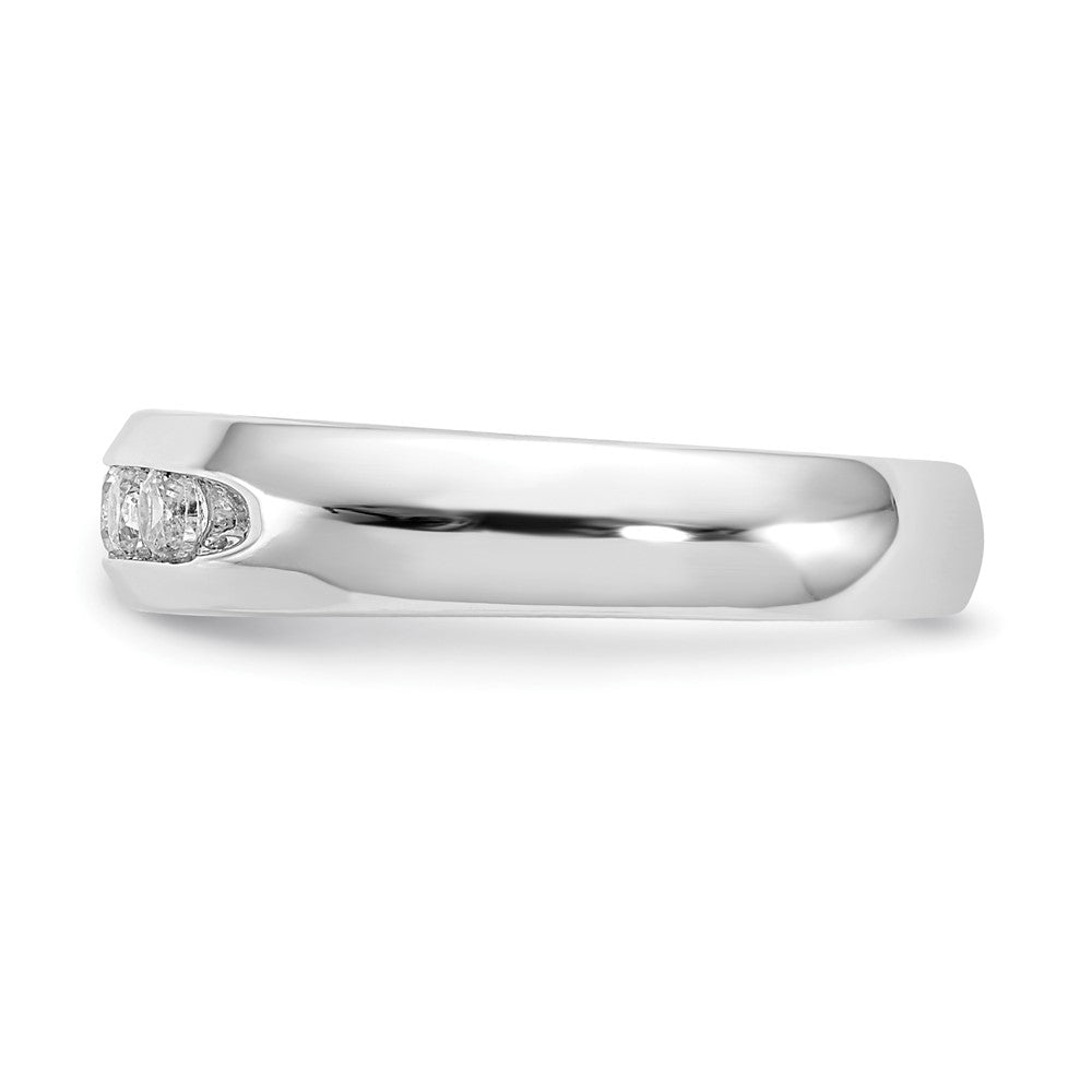 0.33ct. CZ Solid Real 14K White Gold 5-Stone Channel Wedding Band Ring