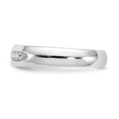 0.33ct. CZ Solid Real 14K White Gold 5-Stone Channel Wedding Band Ring