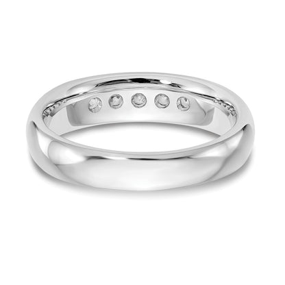 0.33ct. CZ Solid Real 14K White Gold 5-Stone Channel Wedding Band Ring
