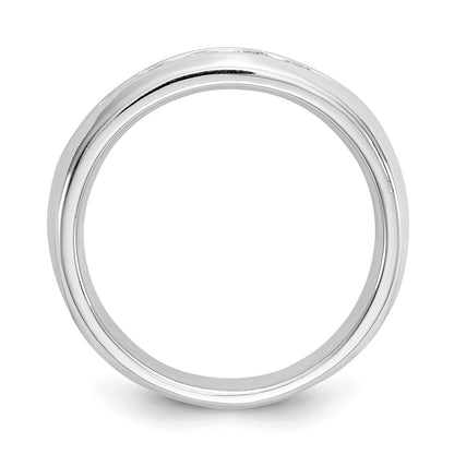 14K White Gold 5-Stone Real Diamond Channel Band