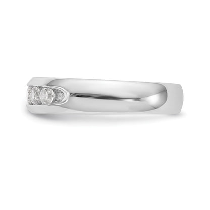 14K White Gold 5-Stone Real Diamond Channel Band