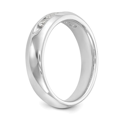 14K White Gold 5-Stone Real Diamond Channel Band