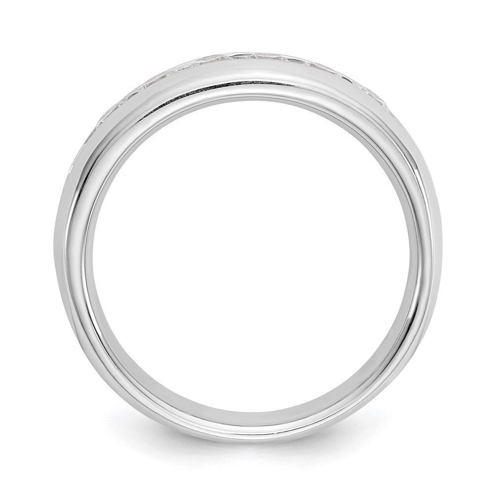 0.50ct. CZ Solid Real 14K White Gold 5-Stone Channel Wedding Band Ring