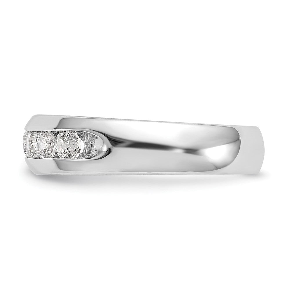 0.50ct. CZ Solid Real 14K White Gold 5-Stone Channel Wedding Band Ring