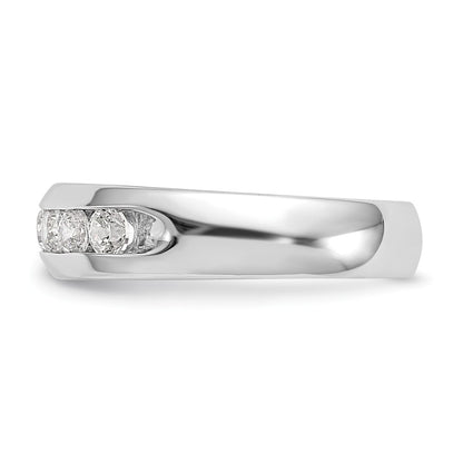 0.50ct. CZ Solid Real 14K White Gold 5-Stone Channel Wedding Band Ring