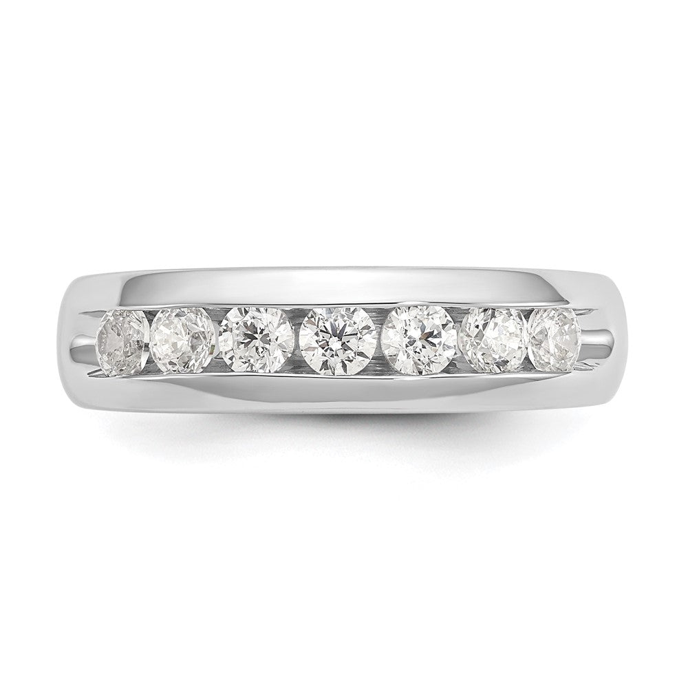 0.50ct. CZ Solid Real 14K White Gold 5-Stone Channel Wedding Band Ring