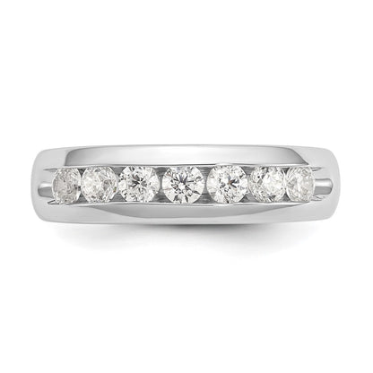 0.50ct. CZ Solid Real 14K White Gold 5-Stone Channel Wedding Band Ring